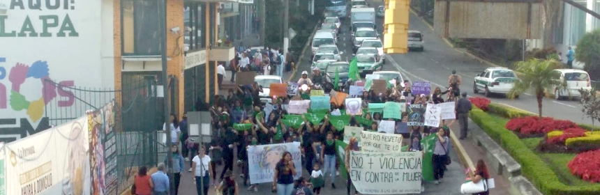 Feministas toman Xalapa contra la violencia machista
