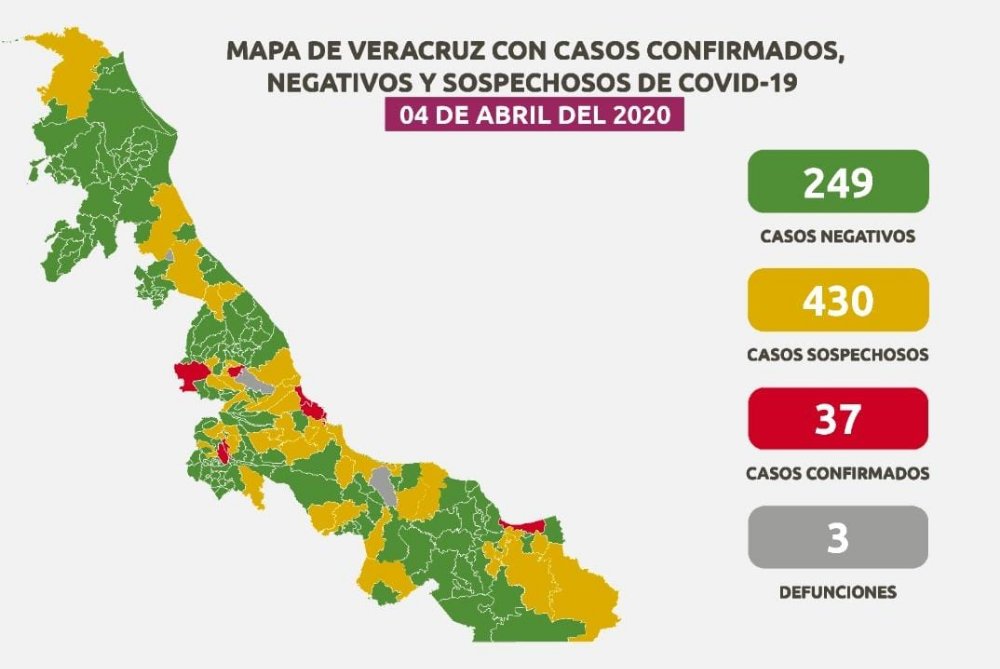 Suman tres fallecimientos por coronavirus en Veracruz